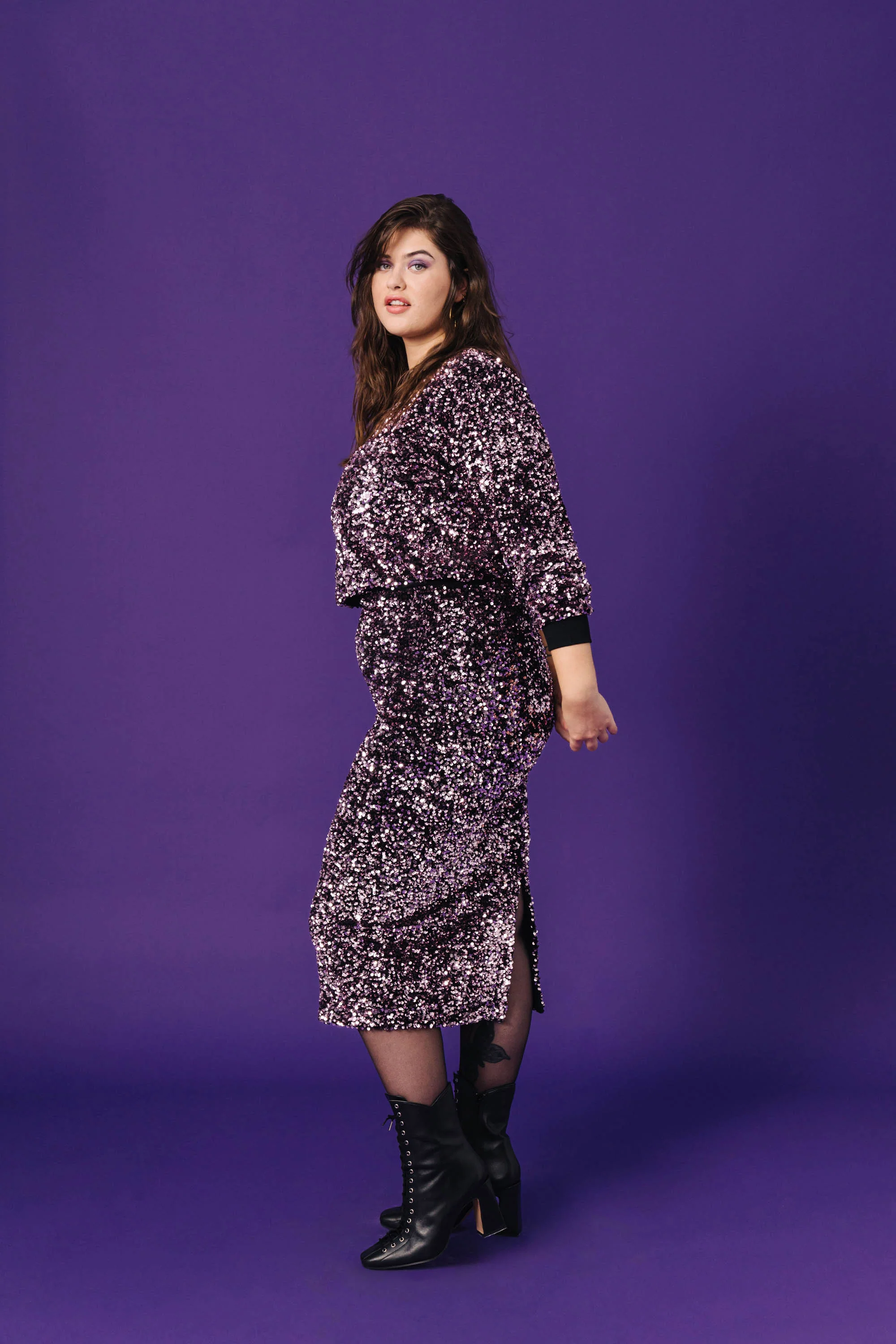 JUPE SARAH SEQUINS ROSE - Image 3