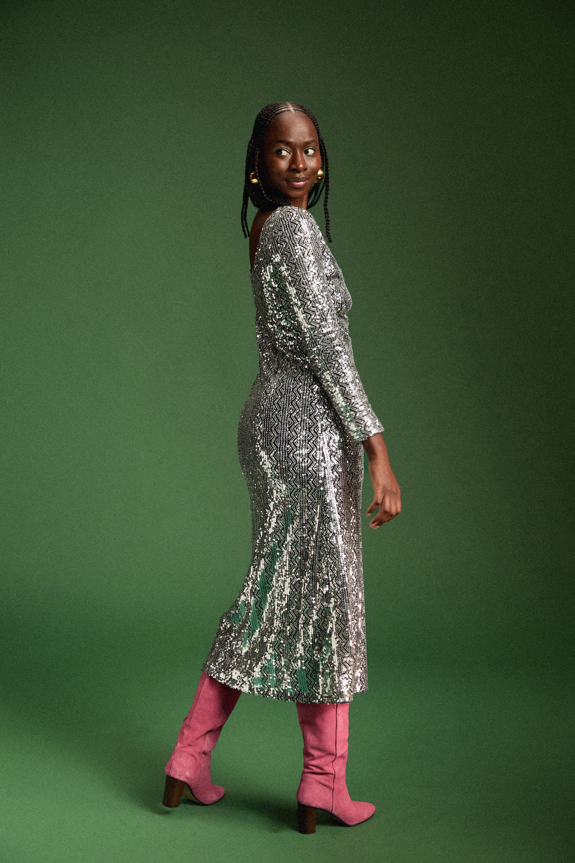 ROBE MADISON SEQUINS ARGENTE - Image 5