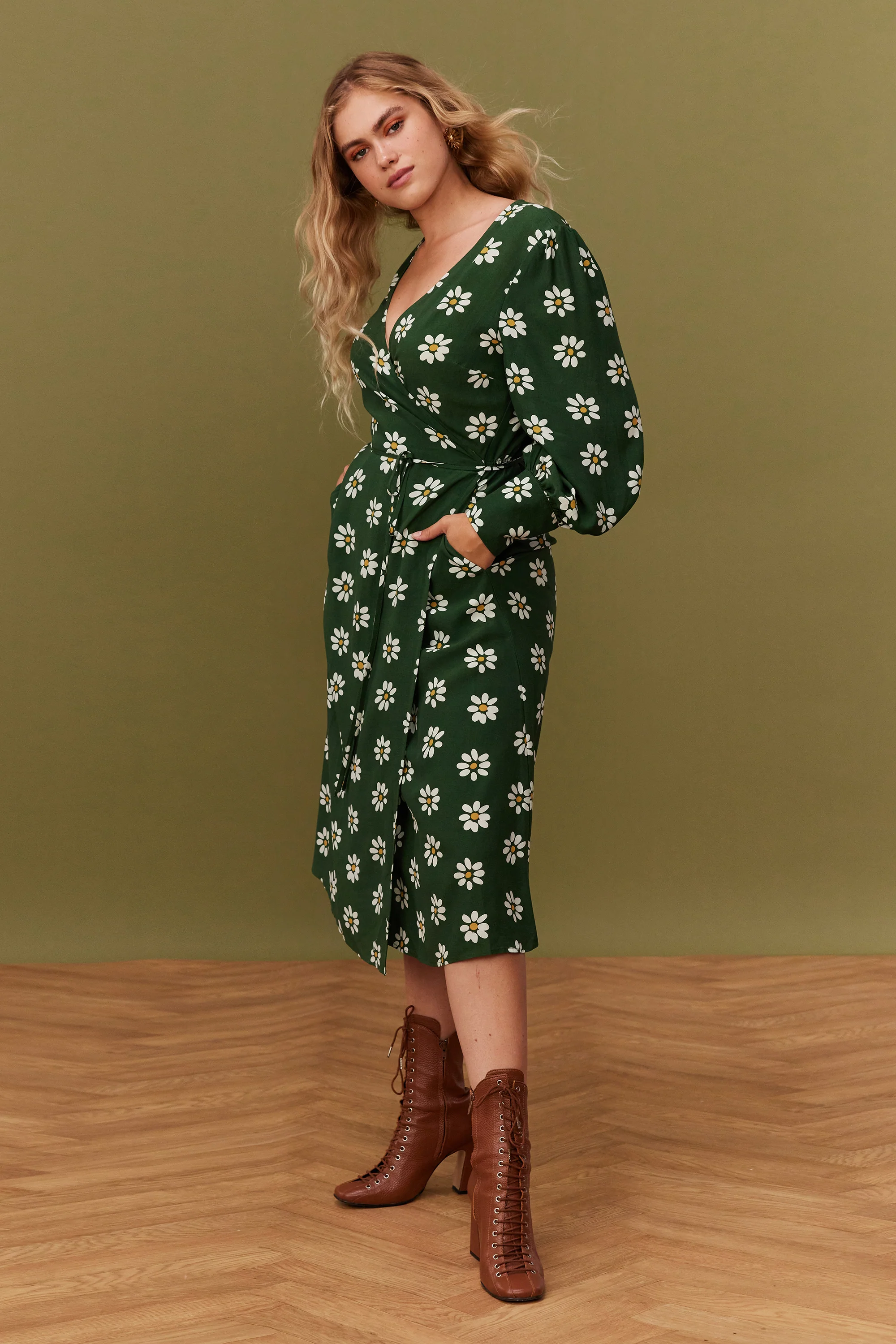 ROBE MARLA GREEN DAISY - Image 3