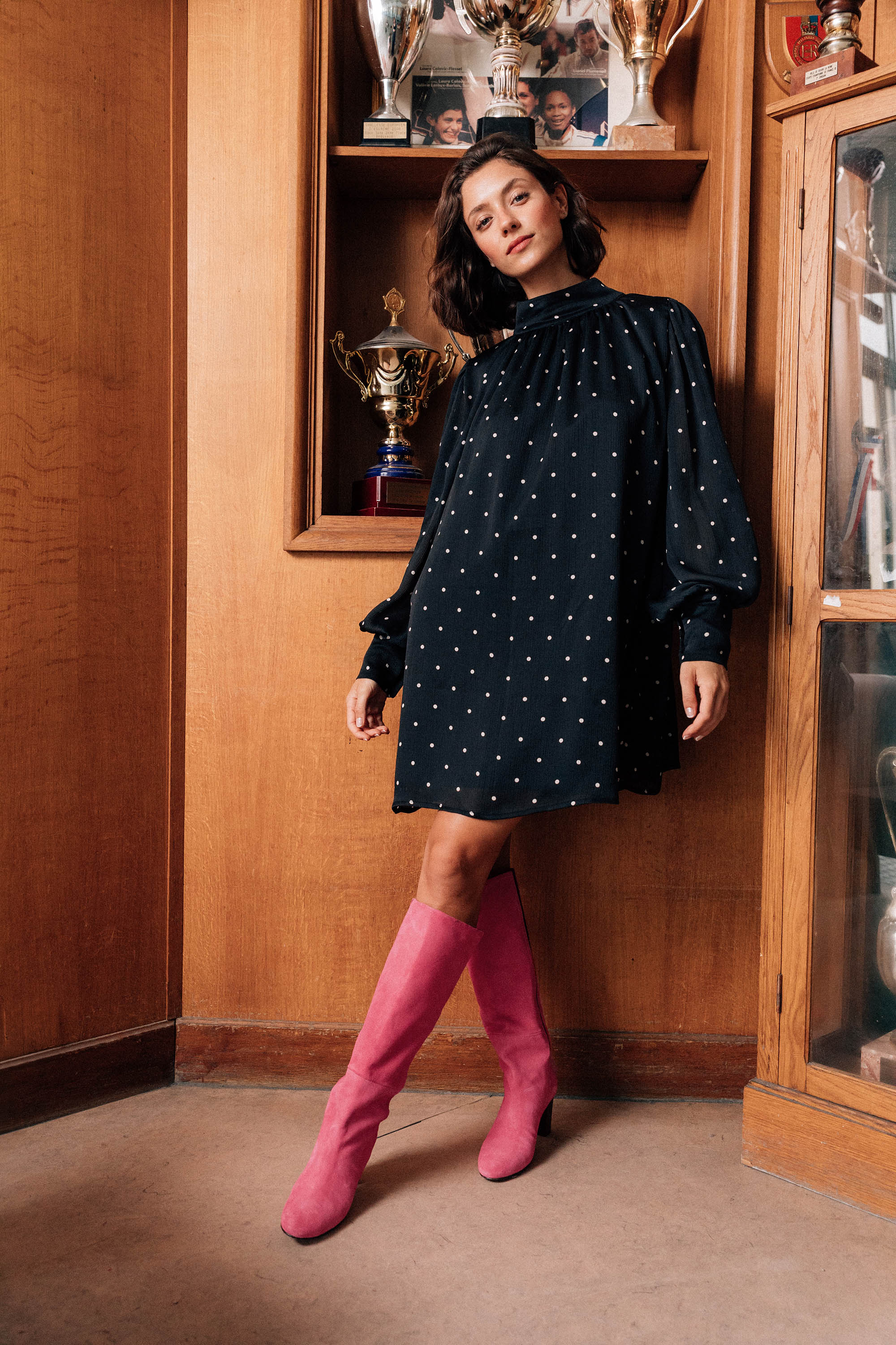 ROBE ROMINA BLACK POLKA - Image 3