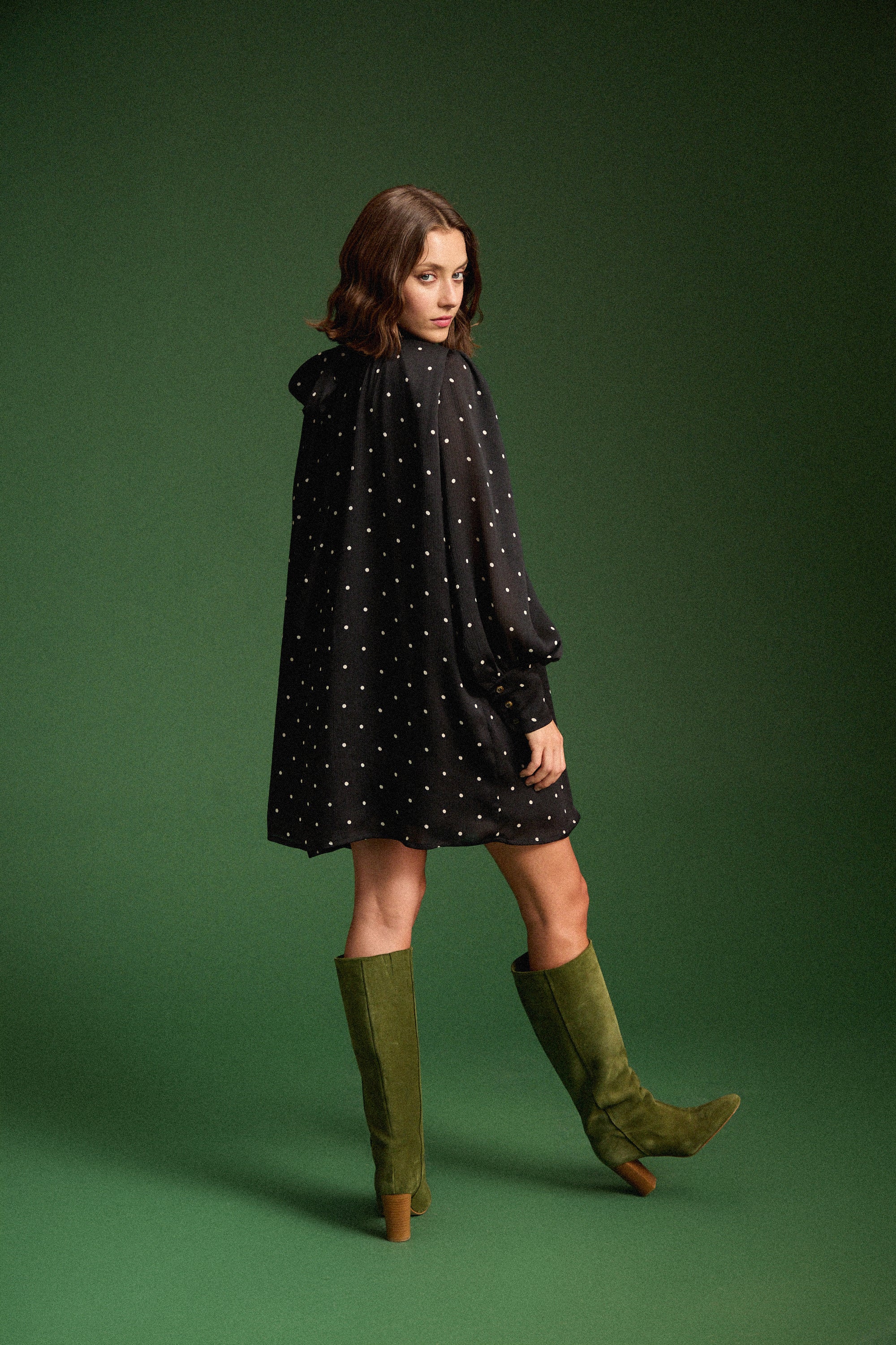 ROBE ROMINA BLACK POLKA - Image 4