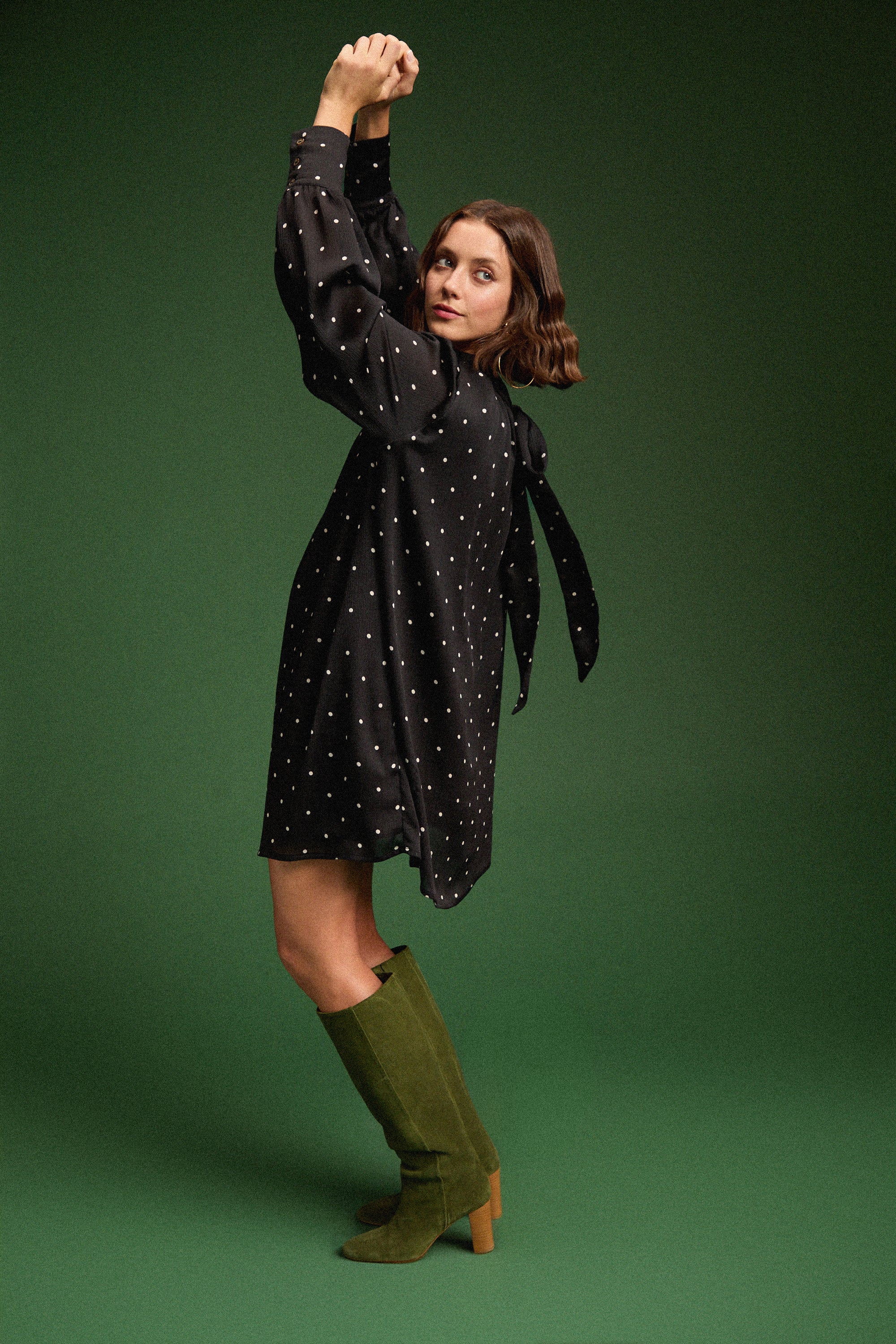 ROBE ROMINA BLACK POLKA - Image 5