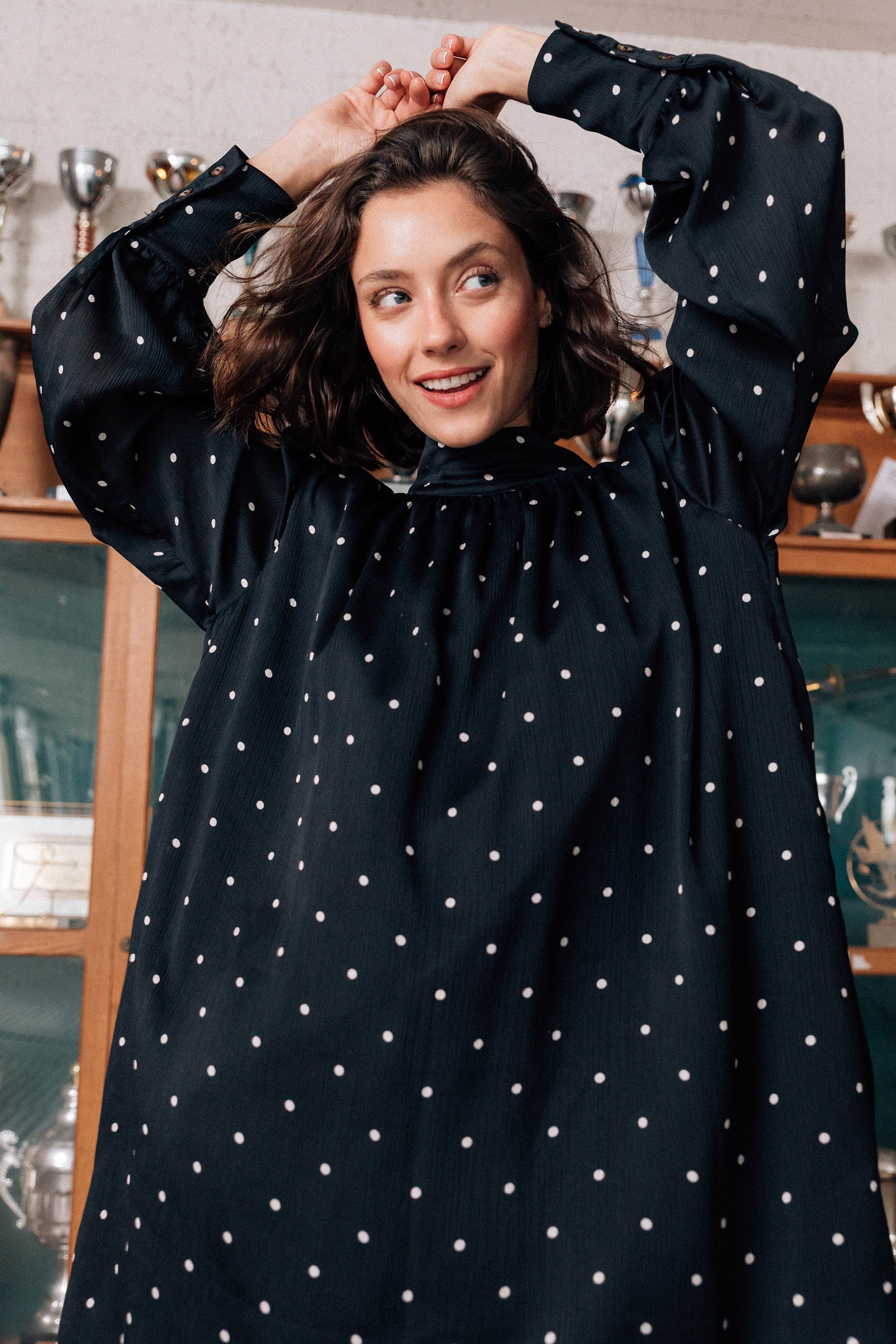 ROBE ROMINA BLACK POLKA - Image 8