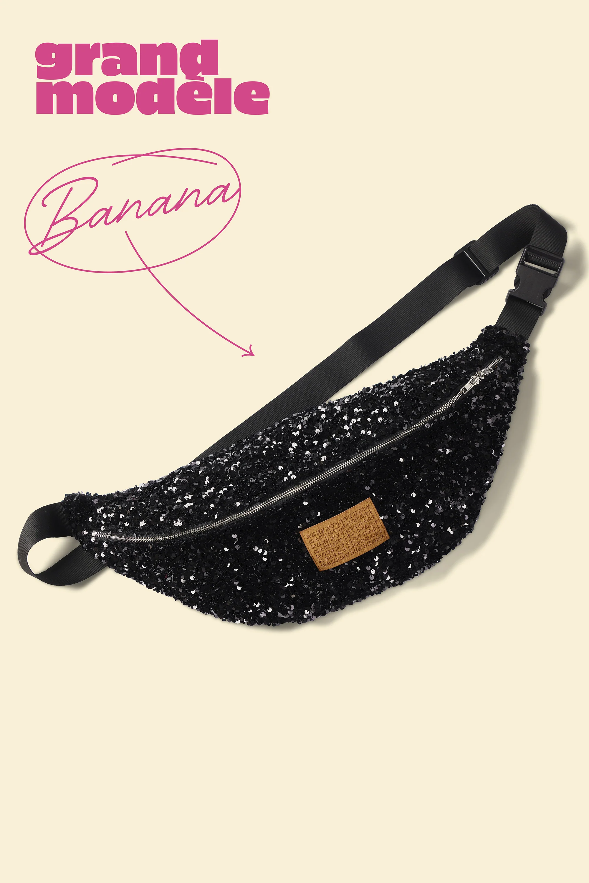 SAC BANANA SEQUINS NOIRS - Image 3