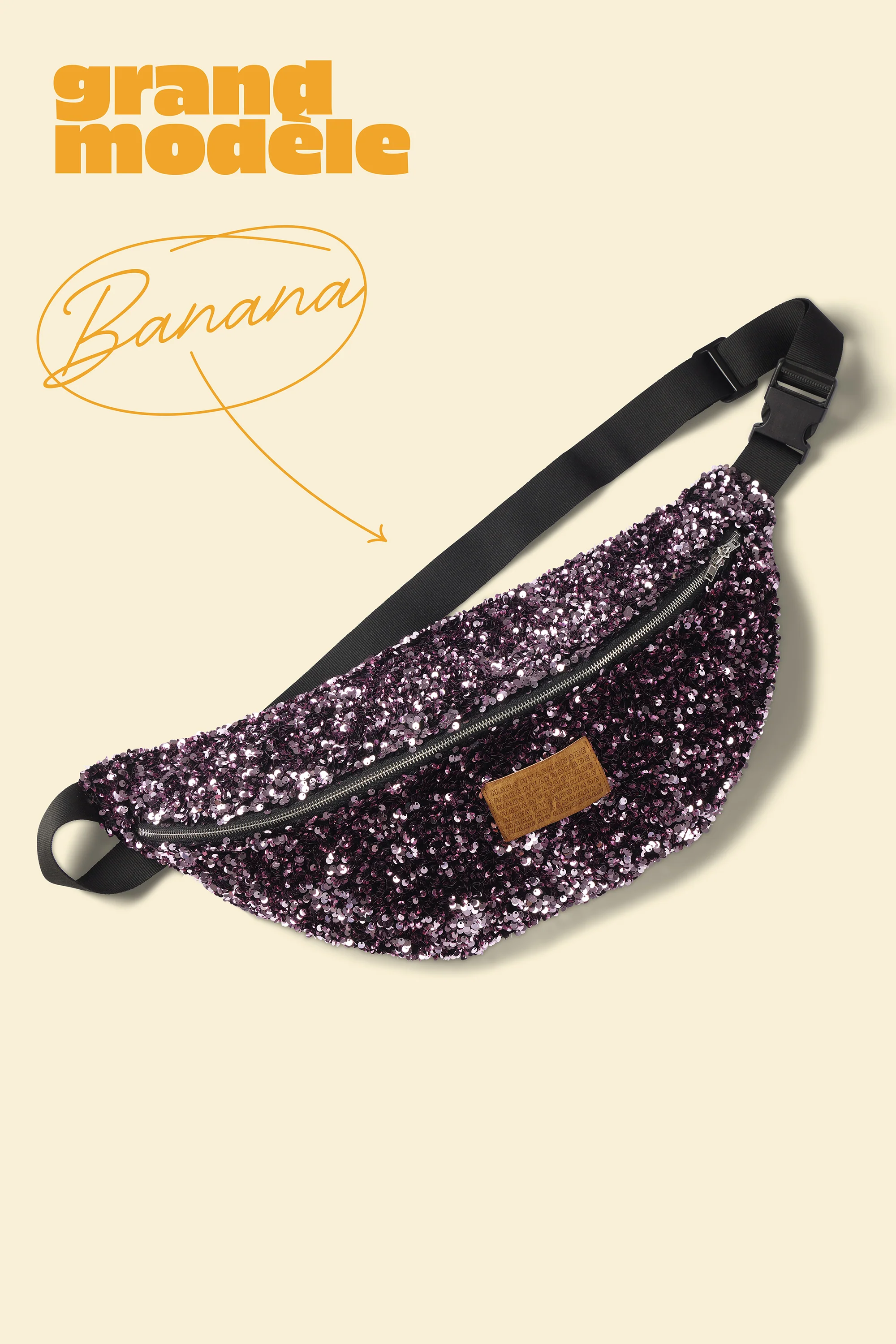 SAC BANANA SEQUINS ROSES - Image 3