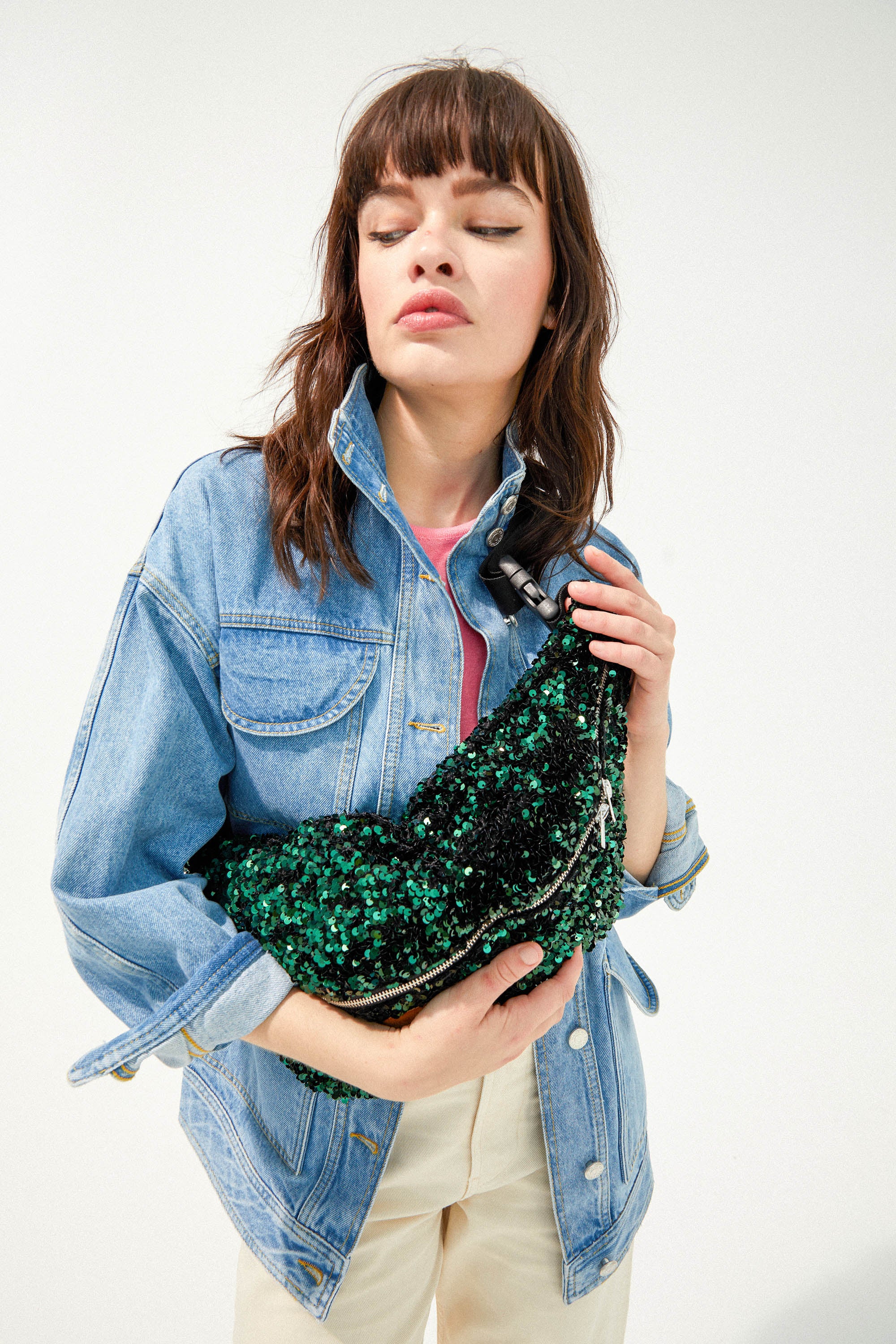 SAC BANANA SEQUINS VERTS - Image 3