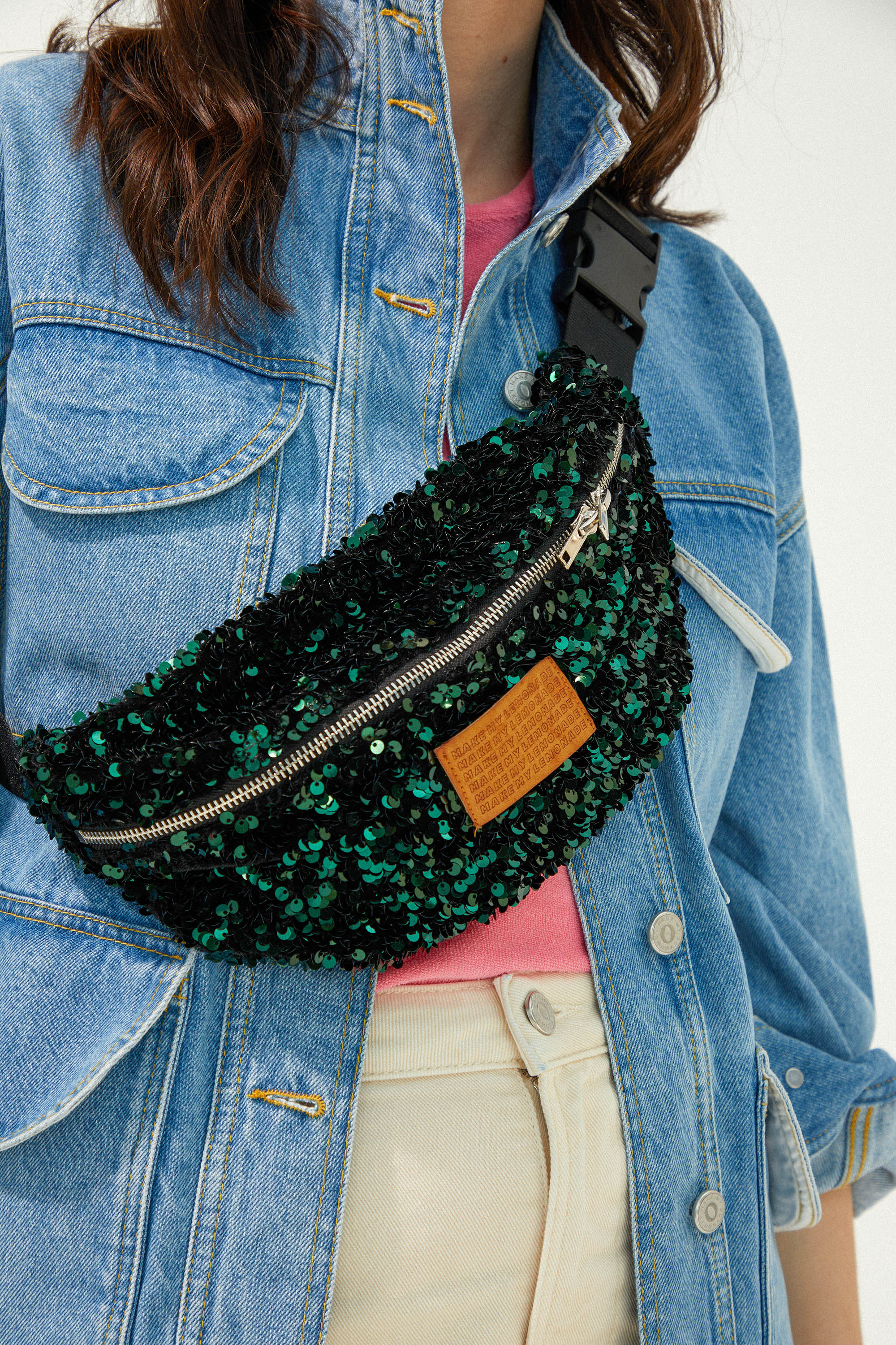 SAC BANANITA SEQUINS VERTS - Image 3