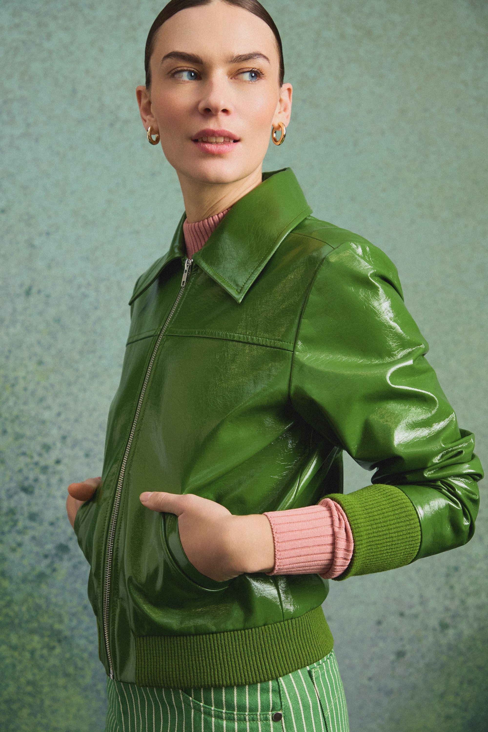 VESTE WILLY VINYLE OLIVE - Image 5