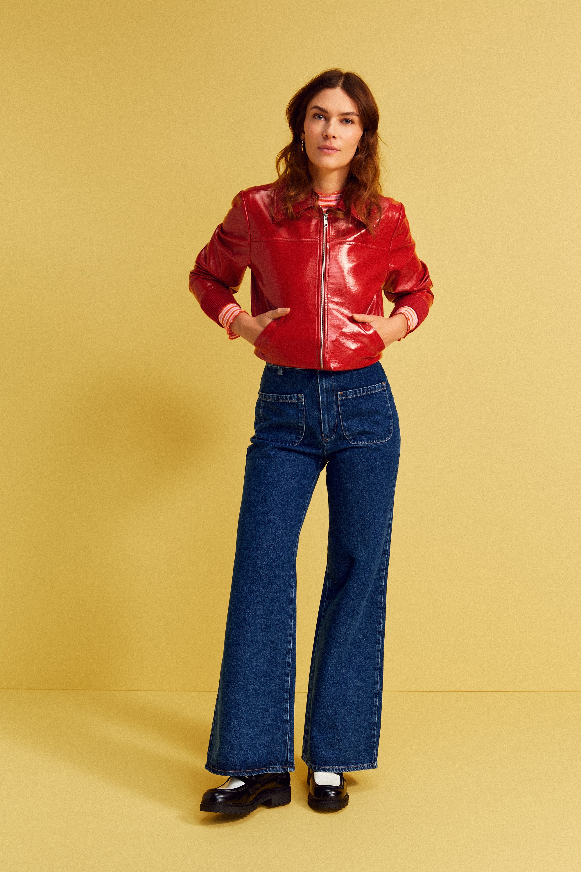 VESTE WILLY VINYLE ROUGE - Image 4