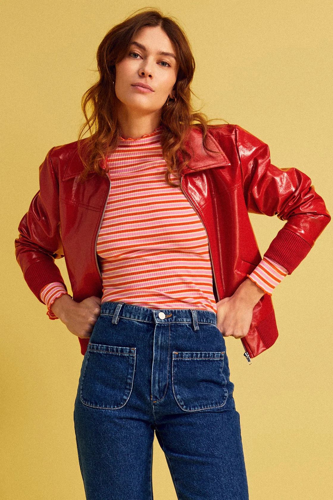 VESTE WILLY VINYLE ROUGE - Image 5