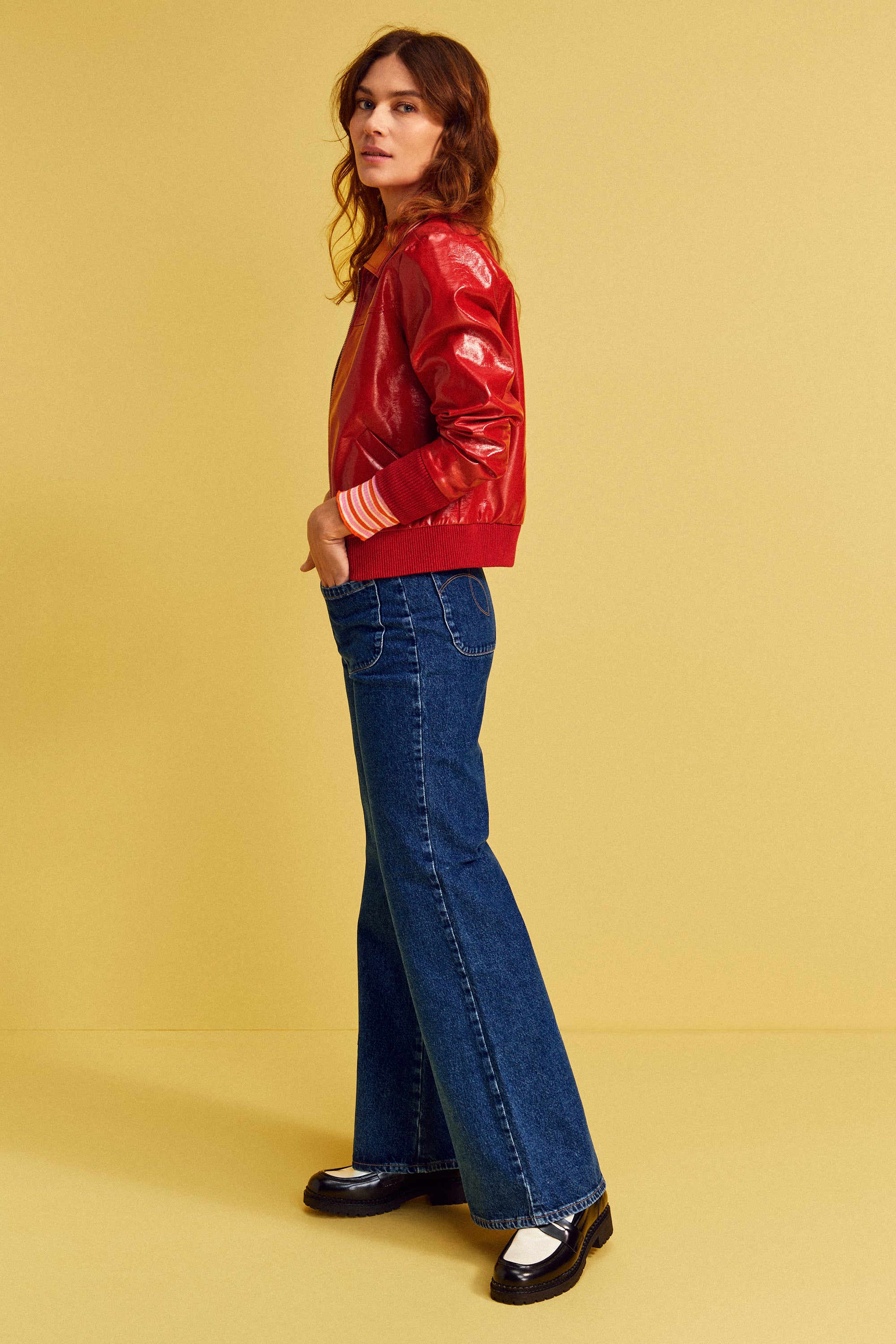 VESTE WILLY VINYLE ROUGE - Image 6